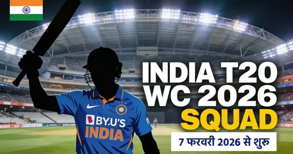 India T20 World Cup Squad 2026 - Indian Batsman raising bat