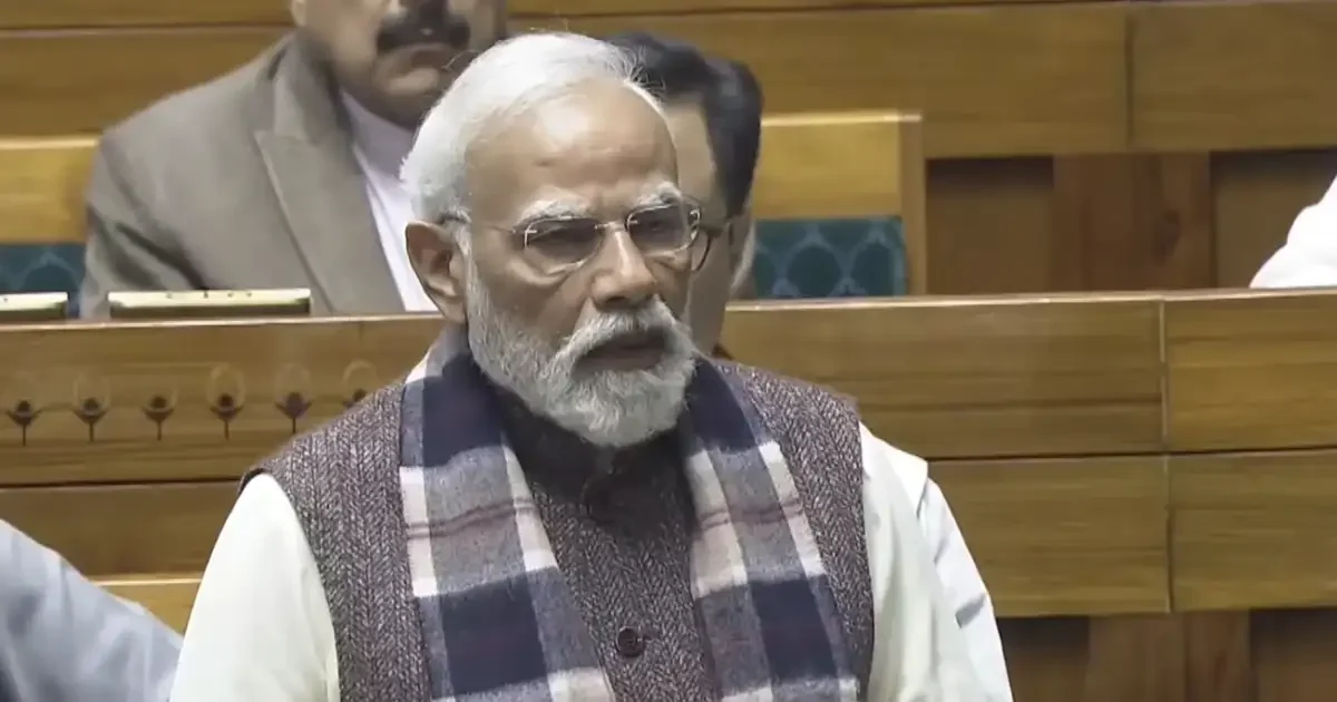 PM Narendra Modi addressing Lok Sabha on Vande Mataram 150th anniversary debate, 8 December 2025 Winter Session