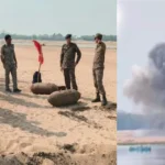 झारखंड के बहरागोड़ा में सुबर्णरेखा नदी किनारे विश्व युद्ध काल के 227 किलो के बम को डिफ्यूज करती भारतीय सेना की टीम