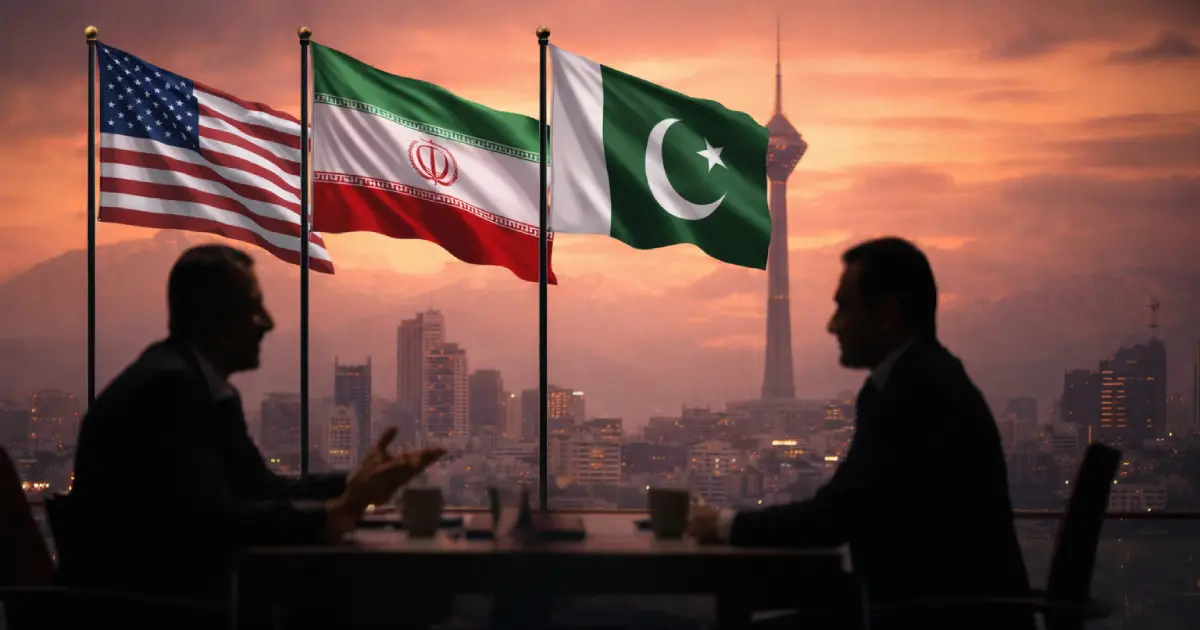 तेहरान में अमेरिका‑ईरान शांति वार्ता पर चर्चा के लिए पहुंचे पाकिस्तानी प्रतिनिधिमंडल और ईरानी अधिकारियों की प्रतीकात्मक कूटनीतिक बैठक