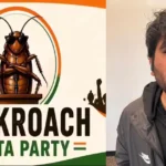 Cockroach Janta Party logo and Abhijit Dipke in Right showing Gen Z protest movement in India 2026