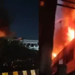 दिल्ली के विवेक विहार में AC ब्लास्ट के बाद लगी भीषण आग, दमकल की गाड़ियाँ मौके पर