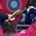 वैभव सूर्यवंशी IPL 2026 एलिमिनेटर में SRH के खिलाफ छक्का लगाते हुए