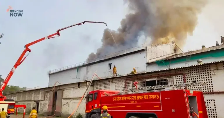 Massive fire breaks out at a cold storage facility in Lucknow